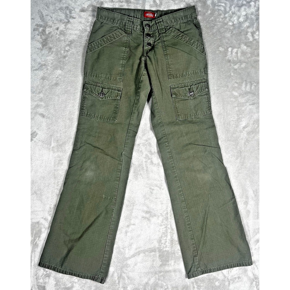 Dickies Cargo Pants Womens 22W Relaxed bootcut Baggy 90s Grudge Military *read